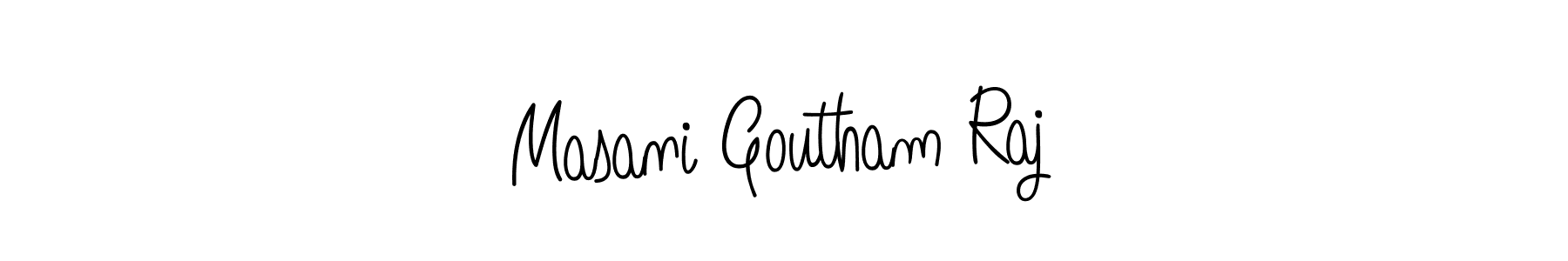 Also we have Masani Goutham Raj name is the best signature style. Create professional handwritten signature collection using Angelique-Rose-font-FFP autograph style. Masani Goutham Raj signature style 5 images and pictures png