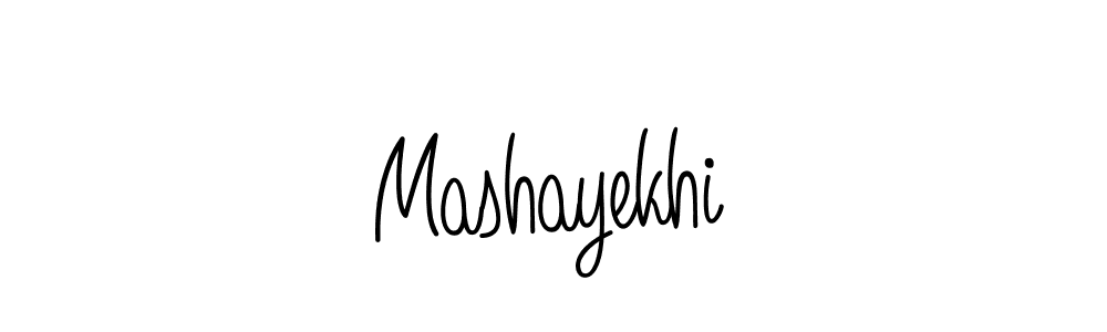 Use a signature maker to create a handwritten signature online. With this signature software, you can design (Angelique-Rose-font-FFP) your own signature for name Mashayekhi. Mashayekhi signature style 5 images and pictures png