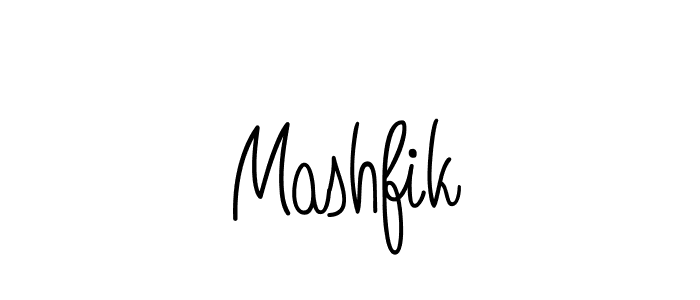 Use a signature maker to create a handwritten signature online. With this signature software, you can design (Angelique-Rose-font-FFP) your own signature for name Mashfik. Mashfik signature style 5 images and pictures png