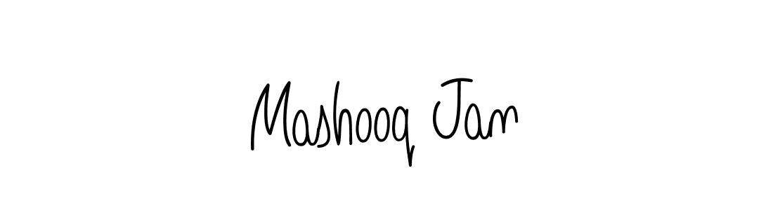 You should practise on your own different ways (Angelique-Rose-font-FFP) to write your name (Mashooq Jan) in signature. don't let someone else do it for you. Mashooq Jan signature style 5 images and pictures png