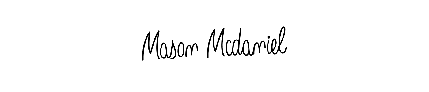 Use a signature maker to create a handwritten signature online. With this signature software, you can design (Angelique-Rose-font-FFP) your own signature for name Mason Mcdaniel. Mason Mcdaniel signature style 5 images and pictures png