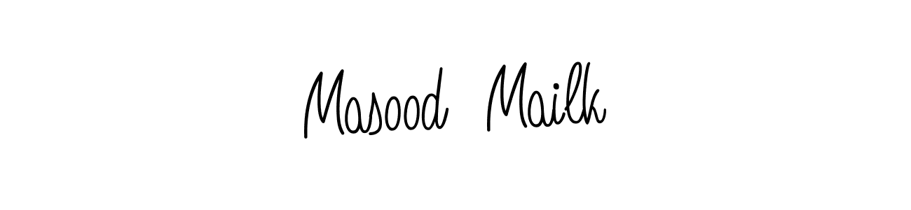 The best way (Angelique-Rose-font-FFP) to make a short signature is to pick only two or three words in your name. The name Masood  Mailk include a total of six letters. For converting this name. Masood  Mailk signature style 5 images and pictures png