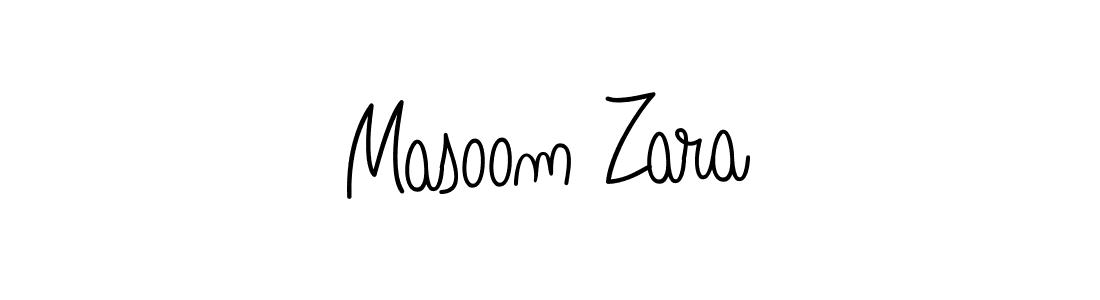 The best way (Angelique-Rose-font-FFP) to make a short signature is to pick only two or three words in your name. The name Masoom Zara include a total of six letters. For converting this name. Masoom Zara signature style 5 images and pictures png