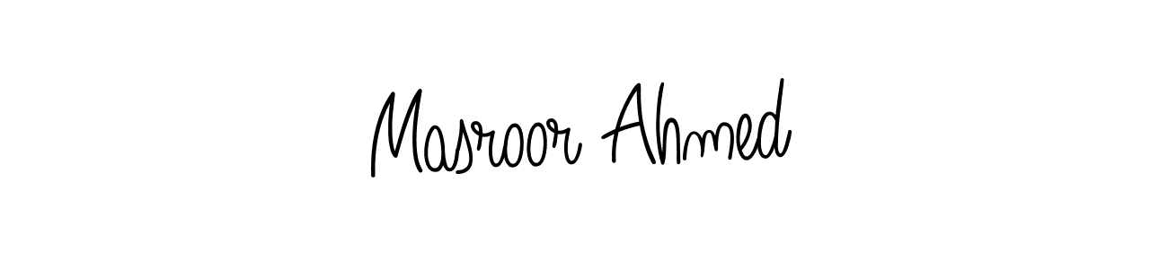The best way (Angelique-Rose-font-FFP) to make a short signature is to pick only two or three words in your name. The name Masroor Ahmed include a total of six letters. For converting this name. Masroor Ahmed signature style 5 images and pictures png