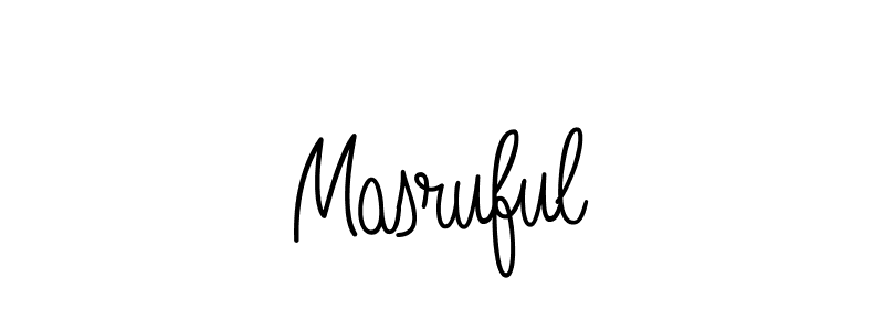 How to make Masruful name signature. Use Angelique-Rose-font-FFP style for creating short signs online. This is the latest handwritten sign. Masruful signature style 5 images and pictures png