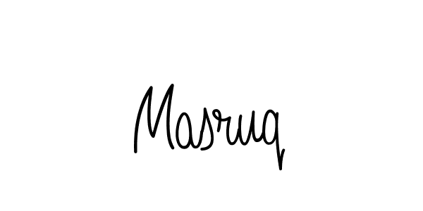Use a signature maker to create a handwritten signature online. With this signature software, you can design (Angelique-Rose-font-FFP) your own signature for name Masruq. Masruq signature style 5 images and pictures png