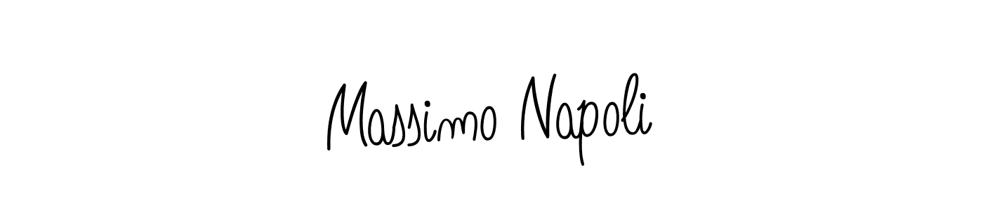 Massimo Napoli stylish signature style. Best Handwritten Sign (Angelique-Rose-font-FFP) for my name. Handwritten Signature Collection Ideas for my name Massimo Napoli. Massimo Napoli signature style 5 images and pictures png