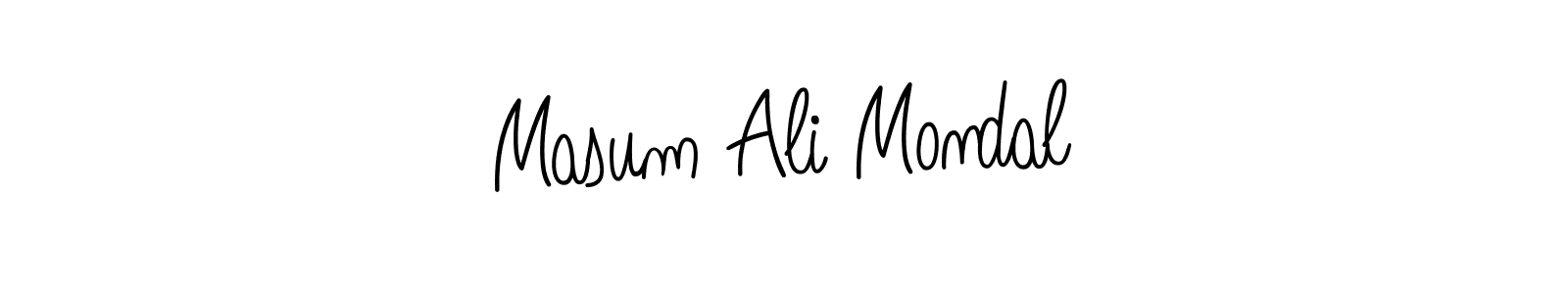 You should practise on your own different ways (Angelique-Rose-font-FFP) to write your name (Masum Ali Mondal) in signature. don't let someone else do it for you. Masum Ali Mondal signature style 5 images and pictures png