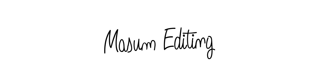 You should practise on your own different ways (Angelique-Rose-font-FFP) to write your name (Masum Editing) in signature. don't let someone else do it for you. Masum Editing signature style 5 images and pictures png