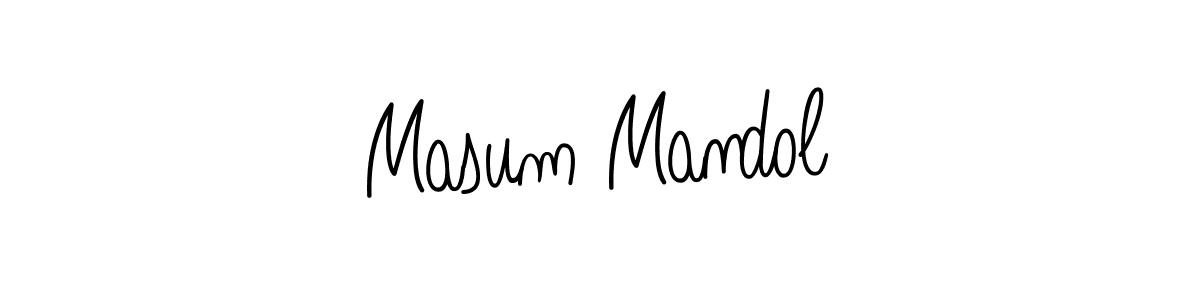 Use a signature maker to create a handwritten signature online. With this signature software, you can design (Angelique-Rose-font-FFP) your own signature for name Masum Mandol. Masum Mandol signature style 5 images and pictures png