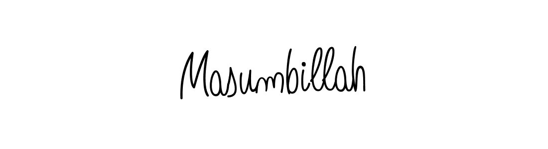 Use a signature maker to create a handwritten signature online. With this signature software, you can design (Angelique-Rose-font-FFP) your own signature for name Masumbillah. Masumbillah signature style 5 images and pictures png