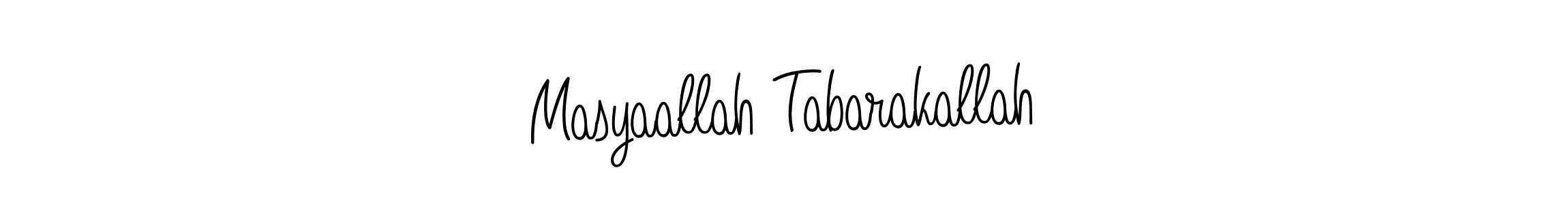 You should practise on your own different ways (Angelique-Rose-font-FFP) to write your name (Masyaallah Tabarakallah) in signature. don't let someone else do it for you. Masyaallah Tabarakallah signature style 5 images and pictures png