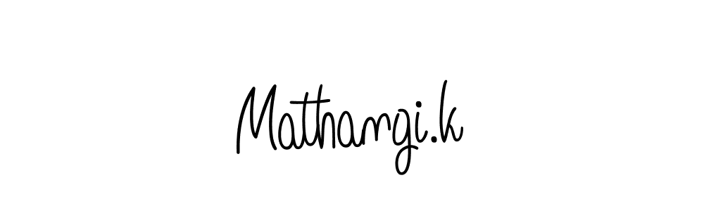It looks lik you need a new signature style for name Mathangi.k. Design unique handwritten (Angelique-Rose-font-FFP) signature with our free signature maker in just a few clicks. Mathangi.k signature style 5 images and pictures png
