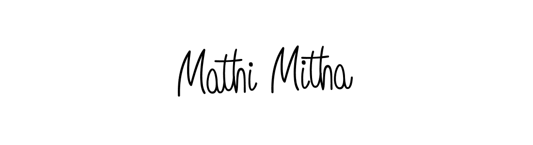 The best way (Angelique-Rose-font-FFP) to make a short signature is to pick only two or three words in your name. The name Mathi Mitha include a total of six letters. For converting this name. Mathi Mitha signature style 5 images and pictures png