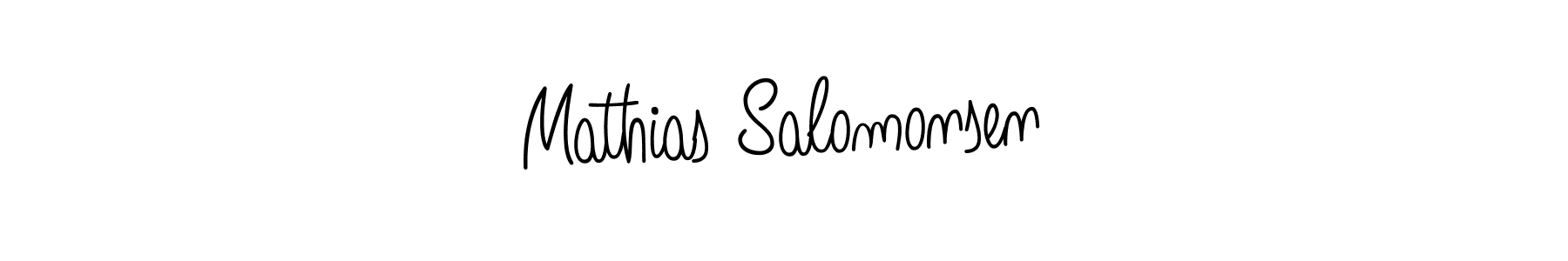 You should practise on your own different ways (Angelique-Rose-font-FFP) to write your name (Mathias Salomonsen) in signature. don't let someone else do it for you. Mathias Salomonsen signature style 5 images and pictures png