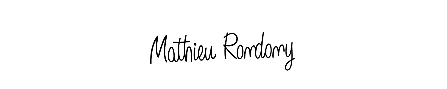 Use a signature maker to create a handwritten signature online. With this signature software, you can design (Angelique-Rose-font-FFP) your own signature for name Mathieu Rondony. Mathieu Rondony signature style 5 images and pictures png