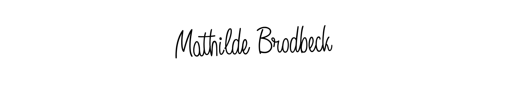 The best way (Angelique-Rose-font-FFP) to make a short signature is to pick only two or three words in your name. The name Mathilde Brodbeck include a total of six letters. For converting this name. Mathilde Brodbeck signature style 5 images and pictures png