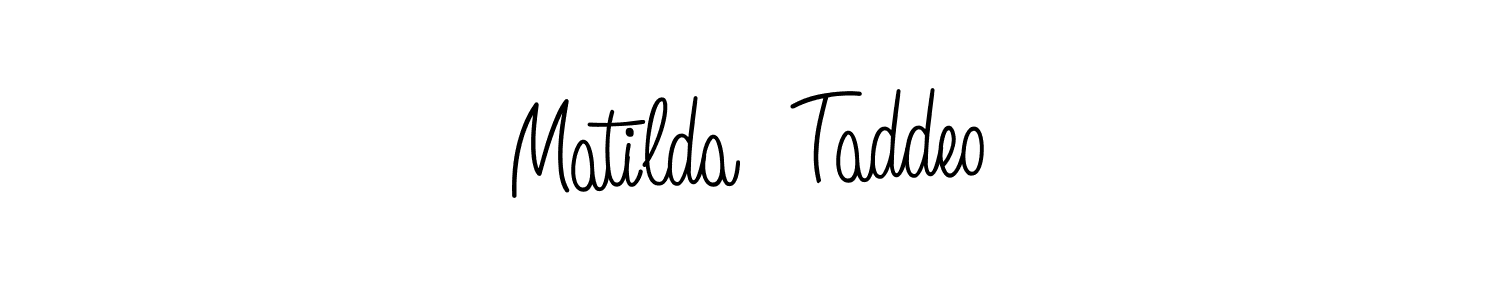 Angelique-Rose-font-FFP is a professional signature style that is perfect for those who want to add a touch of class to their signature. It is also a great choice for those who want to make their signature more unique. Get Matilda  Taddeo name to fancy signature for free. Matilda  Taddeo signature style 5 images and pictures png