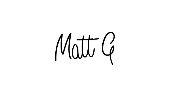 Matt G stylish signature style. Best Handwritten Sign (Angelique-Rose-font-FFP) for my name. Handwritten Signature Collection Ideas for my name Matt G. Matt G signature style 5 images and pictures png