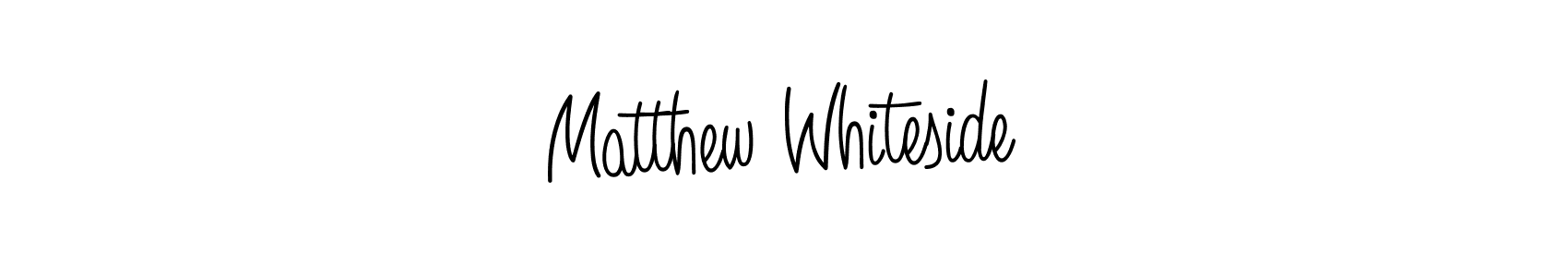 You should practise on your own different ways (Angelique-Rose-font-FFP) to write your name (Matthew Whiteside) in signature. don't let someone else do it for you. Matthew Whiteside signature style 5 images and pictures png