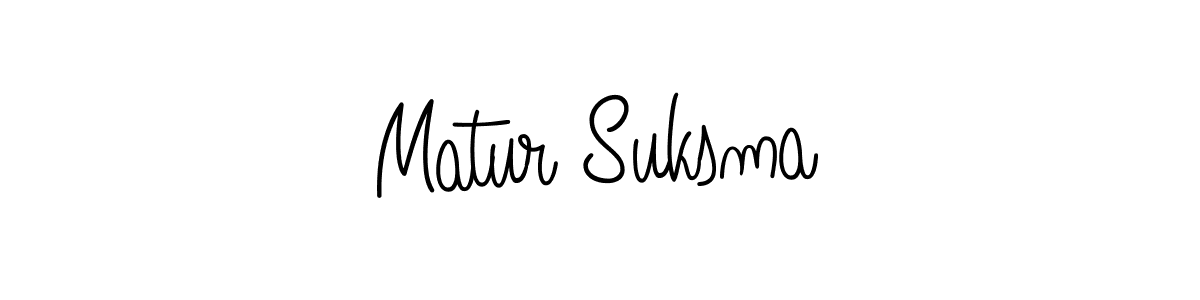 Make a beautiful signature design for name Matur Suksma. With this signature (Angelique-Rose-font-FFP) style, you can create a handwritten signature for free. Matur Suksma signature style 5 images and pictures png