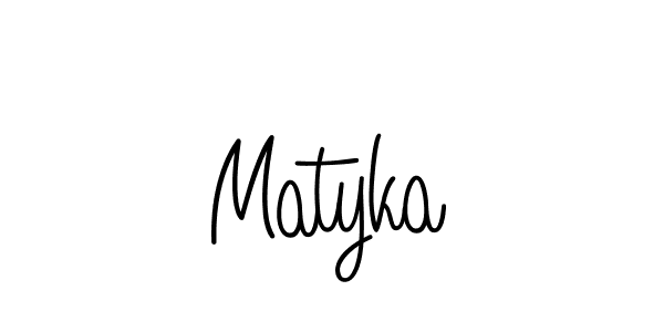 Use a signature maker to create a handwritten signature online. With this signature software, you can design (Angelique-Rose-font-FFP) your own signature for name Matyka. Matyka signature style 5 images and pictures png