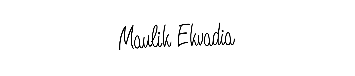 You should practise on your own different ways (Angelique-Rose-font-FFP) to write your name (Maulik Ekvadia) in signature. don't let someone else do it for you. Maulik Ekvadia signature style 5 images and pictures png