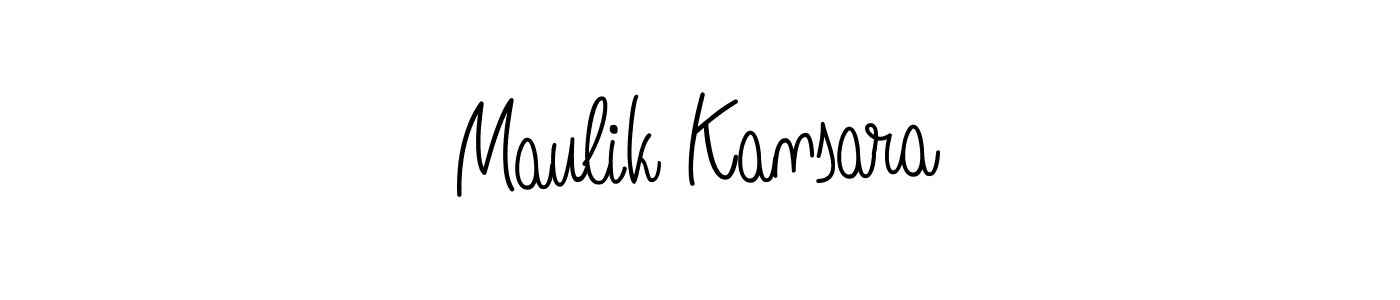 You should practise on your own different ways (Angelique-Rose-font-FFP) to write your name (Maulik Kansara) in signature. don't let someone else do it for you. Maulik Kansara signature style 5 images and pictures png