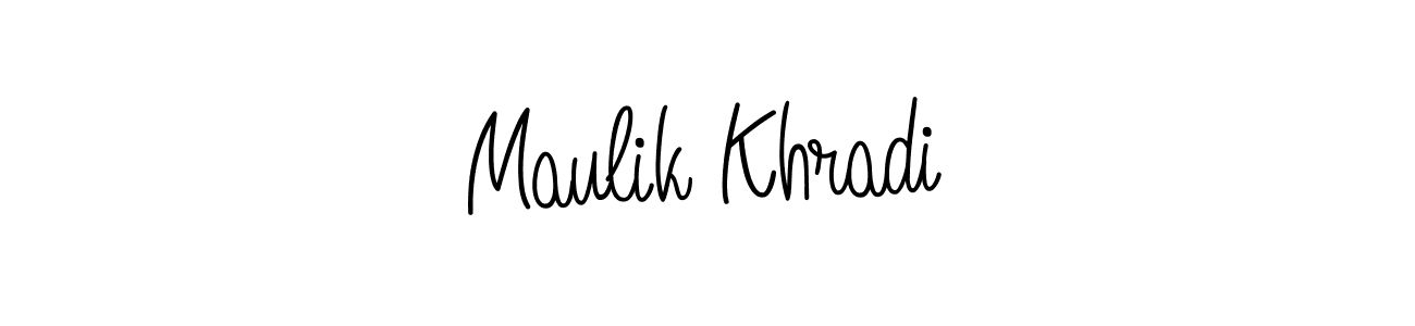 Make a beautiful signature design for name Maulik Khradi. With this signature (Angelique-Rose-font-FFP) style, you can create a handwritten signature for free. Maulik Khradi signature style 5 images and pictures png