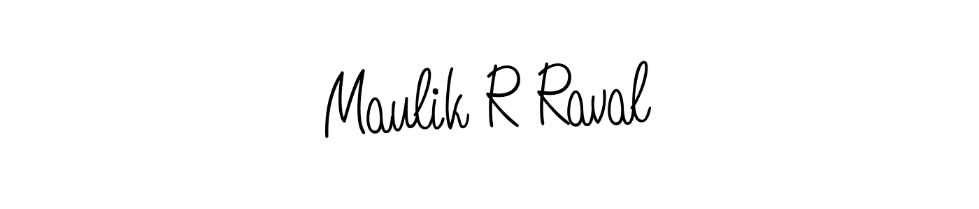 You should practise on your own different ways (Angelique-Rose-font-FFP) to write your name (Maulik R Raval) in signature. don't let someone else do it for you. Maulik R Raval signature style 5 images and pictures png