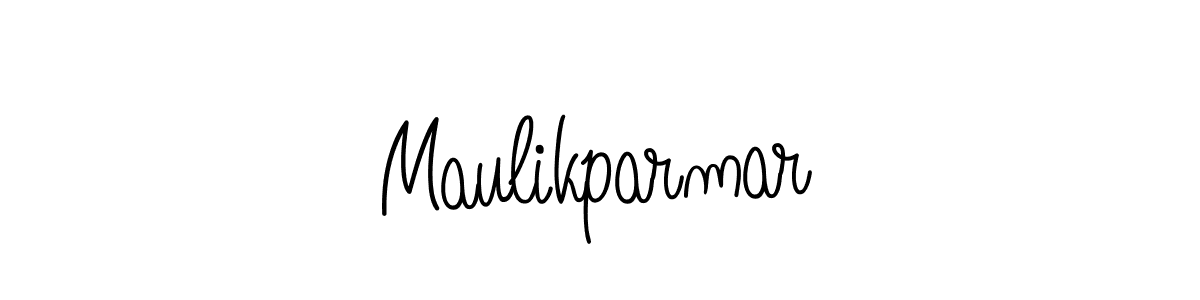 Make a beautiful signature design for name Maulikparmar. With this signature (Angelique-Rose-font-FFP) style, you can create a handwritten signature for free. Maulikparmar signature style 5 images and pictures png