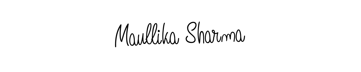 Create a beautiful signature design for name Maullika Sharma. With this signature (Angelique-Rose-font-FFP) fonts, you can make a handwritten signature for free. Maullika Sharma signature style 5 images and pictures png