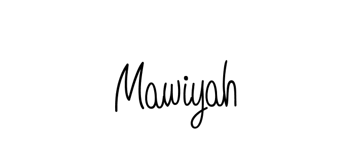 Make a beautiful signature design for name Mawiyah. With this signature (Angelique-Rose-font-FFP) style, you can create a handwritten signature for free. Mawiyah signature style 5 images and pictures png