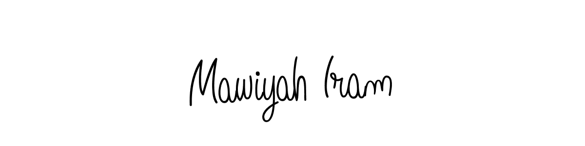 Create a beautiful signature design for name Mawiyah Iram. With this signature (Angelique-Rose-font-FFP) fonts, you can make a handwritten signature for free. Mawiyah Iram signature style 5 images and pictures png