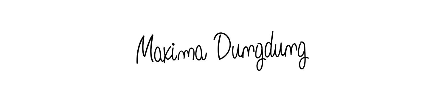 Check out images of Autograph of Maxima Dungdung name. Actor Maxima Dungdung Signature Style. Angelique-Rose-font-FFP is a professional sign style online. Maxima Dungdung signature style 5 images and pictures png