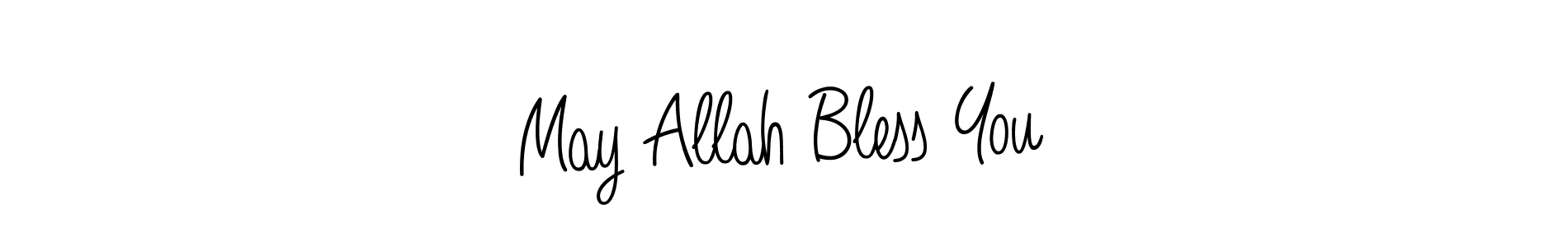 Use a signature maker to create a handwritten signature online. With this signature software, you can design (Angelique-Rose-font-FFP) your own signature for name May Allah Bless You. May Allah Bless You signature style 5 images and pictures png