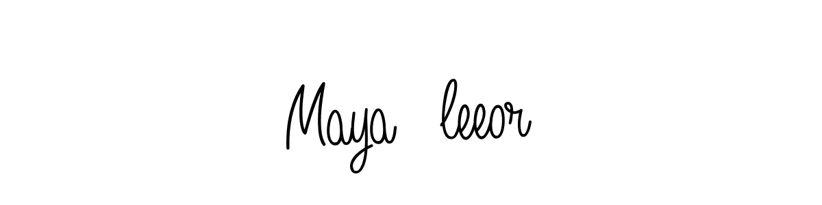 Make a beautiful signature design for name Maya♥leeor. With this signature (Angelique-Rose-font-FFP) style, you can create a handwritten signature for free. Maya♥leeor signature style 5 images and pictures png