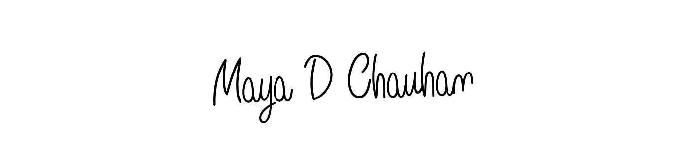 Create a beautiful signature design for name Maya D Chauhan. With this signature (Angelique-Rose-font-FFP) fonts, you can make a handwritten signature for free. Maya D Chauhan signature style 5 images and pictures png