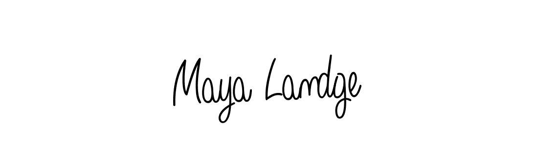 How to make Maya Landge name signature. Use Angelique-Rose-font-FFP style for creating short signs online. This is the latest handwritten sign. Maya Landge signature style 5 images and pictures png
