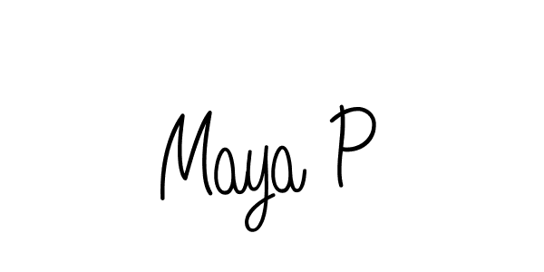 Design your own signature with our free online signature maker. With this signature software, you can create a handwritten (Angelique-Rose-font-FFP) signature for name Maya P. Maya P signature style 5 images and pictures png