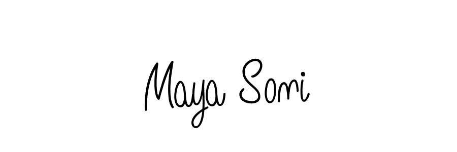 You should practise on your own different ways (Angelique-Rose-font-FFP) to write your name (Maya Soni) in signature. don't let someone else do it for you. Maya Soni signature style 5 images and pictures png