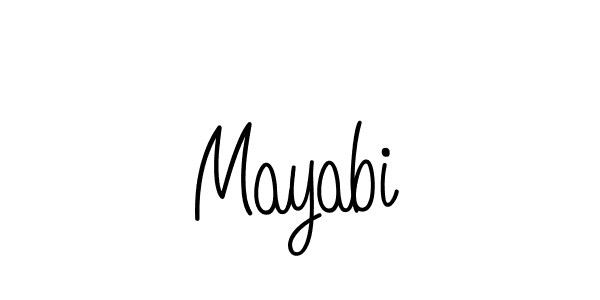Make a beautiful signature design for name Mayabi. With this signature (Angelique-Rose-font-FFP) style, you can create a handwritten signature for free. Mayabi signature style 5 images and pictures png