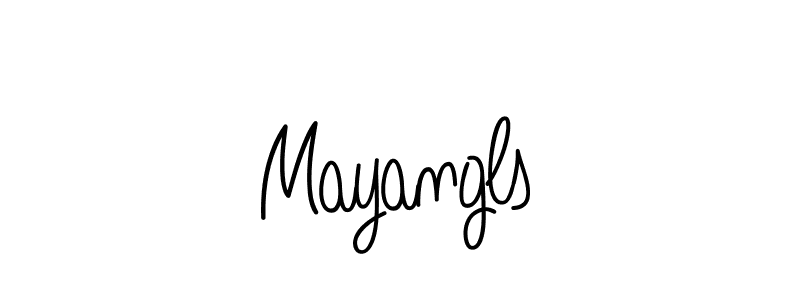 Design your own signature with our free online signature maker. With this signature software, you can create a handwritten (Angelique-Rose-font-FFP) signature for name Mayangls. Mayangls signature style 5 images and pictures png