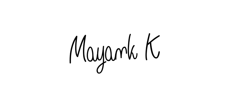 The best way (Angelique-Rose-font-FFP) to make a short signature is to pick only two or three words in your name. The name Mayank K include a total of six letters. For converting this name. Mayank K signature style 5 images and pictures png