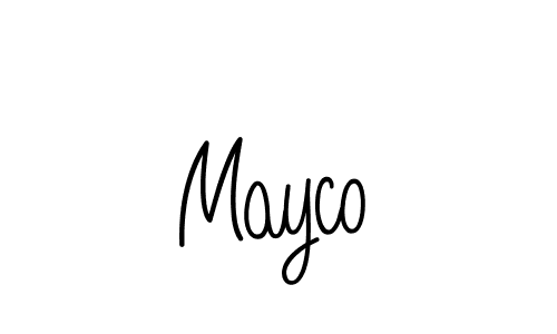 Make a beautiful signature design for name Mayco. With this signature (Angelique-Rose-font-FFP) style, you can create a handwritten signature for free. Mayco signature style 5 images and pictures png