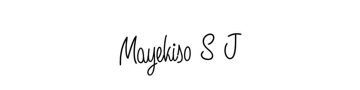 The best way (Angelique-Rose-font-FFP) to make a short signature is to pick only two or three words in your name. The name Mayekiso S J include a total of six letters. For converting this name. Mayekiso S J signature style 5 images and pictures png