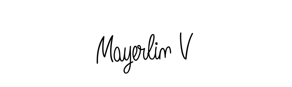 How to Draw Mayerlin V signature style? Angelique-Rose-font-FFP is a latest design signature styles for name Mayerlin V. Mayerlin V signature style 5 images and pictures png