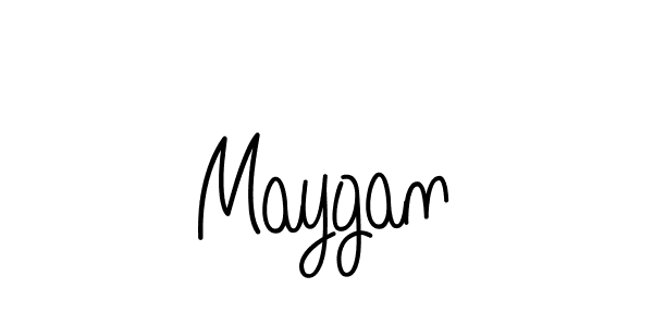 Make a beautiful signature design for name Maygan. With this signature (Angelique-Rose-font-FFP) style, you can create a handwritten signature for free. Maygan signature style 5 images and pictures png