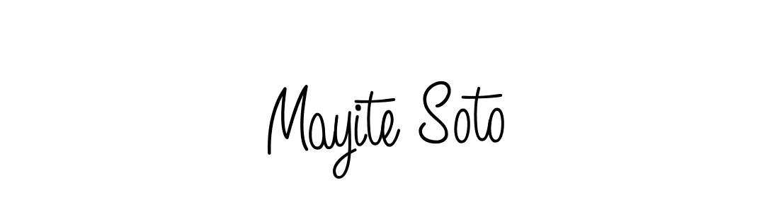 How to make Mayite Soto name signature. Use Angelique-Rose-font-FFP style for creating short signs online. This is the latest handwritten sign. Mayite Soto signature style 5 images and pictures png