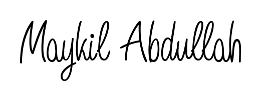 Designed for modern professionals: Maykil Abdullah name signature crafted with Angelique-Rose-font-FFP script. Ready for digital PDF workflows. Maykil Abdullah signature style 5 images and pictures png